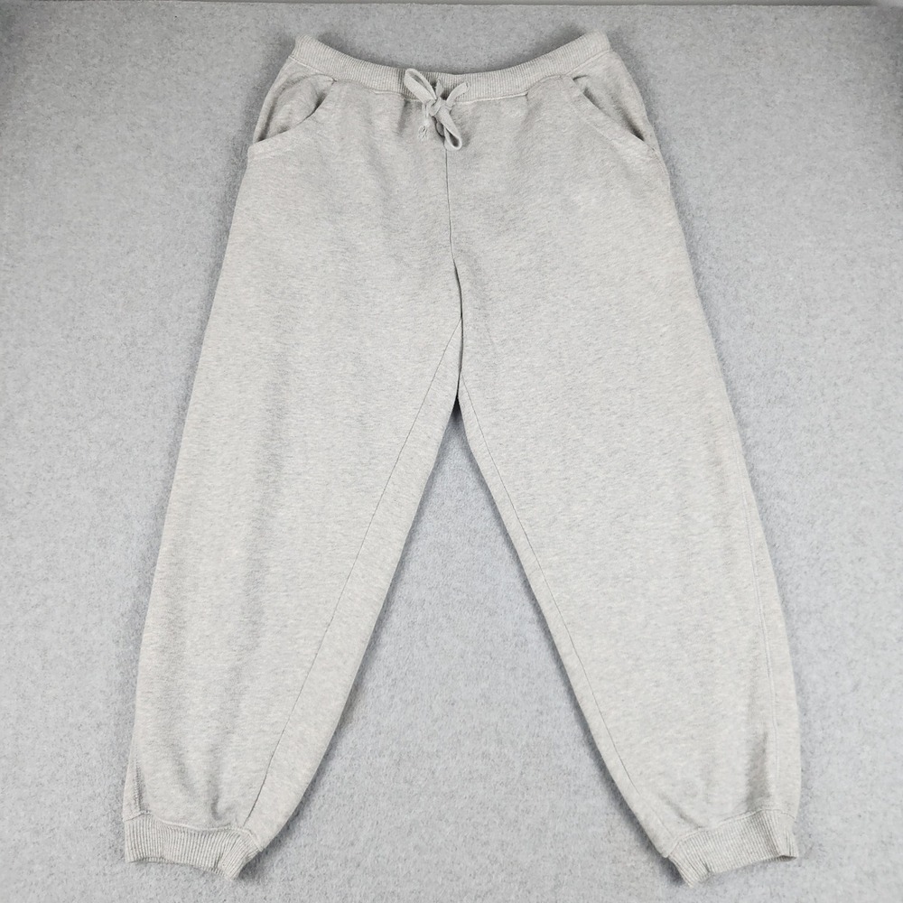 Aerie Joggers Sweatpants Womens Large Gray Fleece Lined Drawstring‎ Relaxed Fit